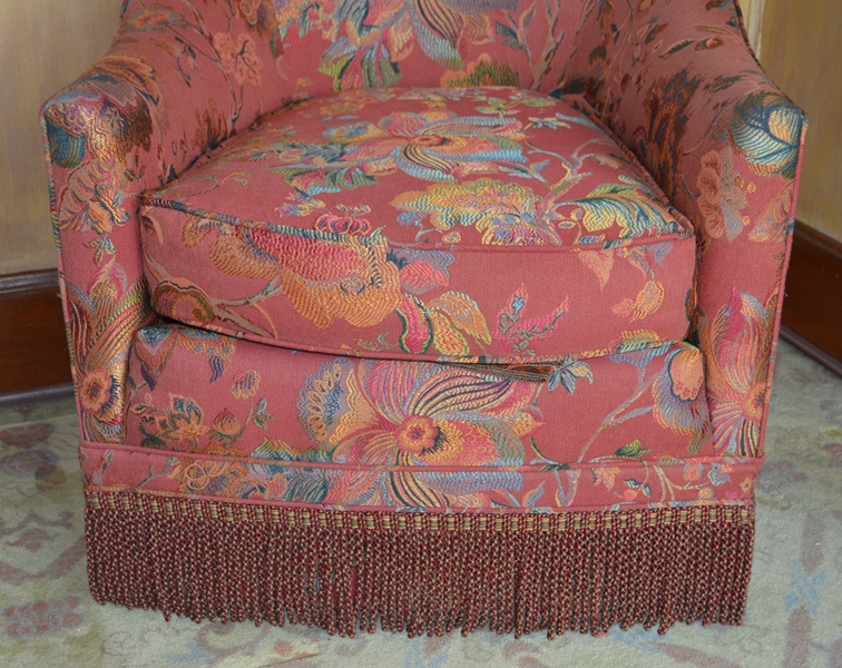 Ashley Manor Floral Brocade Club Chair with Fringe