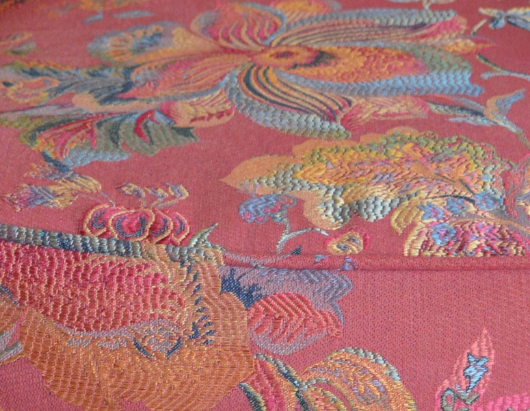 Ashley Manor Floral Brocade Club Chair with Fringe