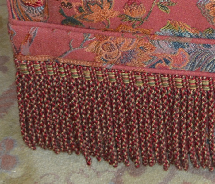 Ashley Manor Floral Brocade Club Chair with Fringe