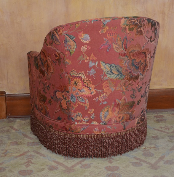 Ashley Manor Floral Brocade Club Chair with Fringe
