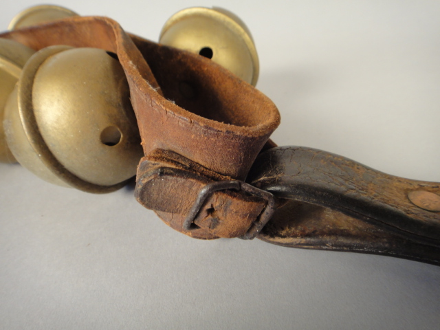 Vintage Brass Sleigh Bells on Leather Strap