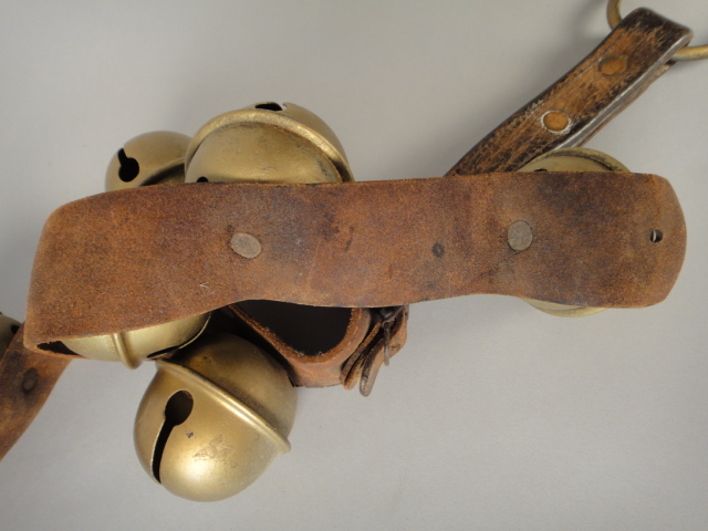 Vintage Brass Sleigh Bells on Leather Strap