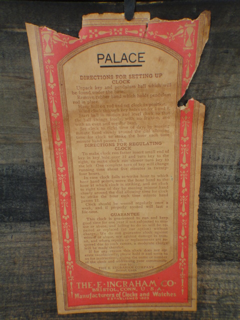 Antique Ingraham Mantel Clock "Palace" Model