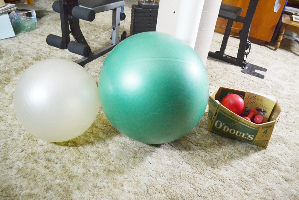 Weider Pro 4100 Home Gym, Hand Weights, & Stability Balls