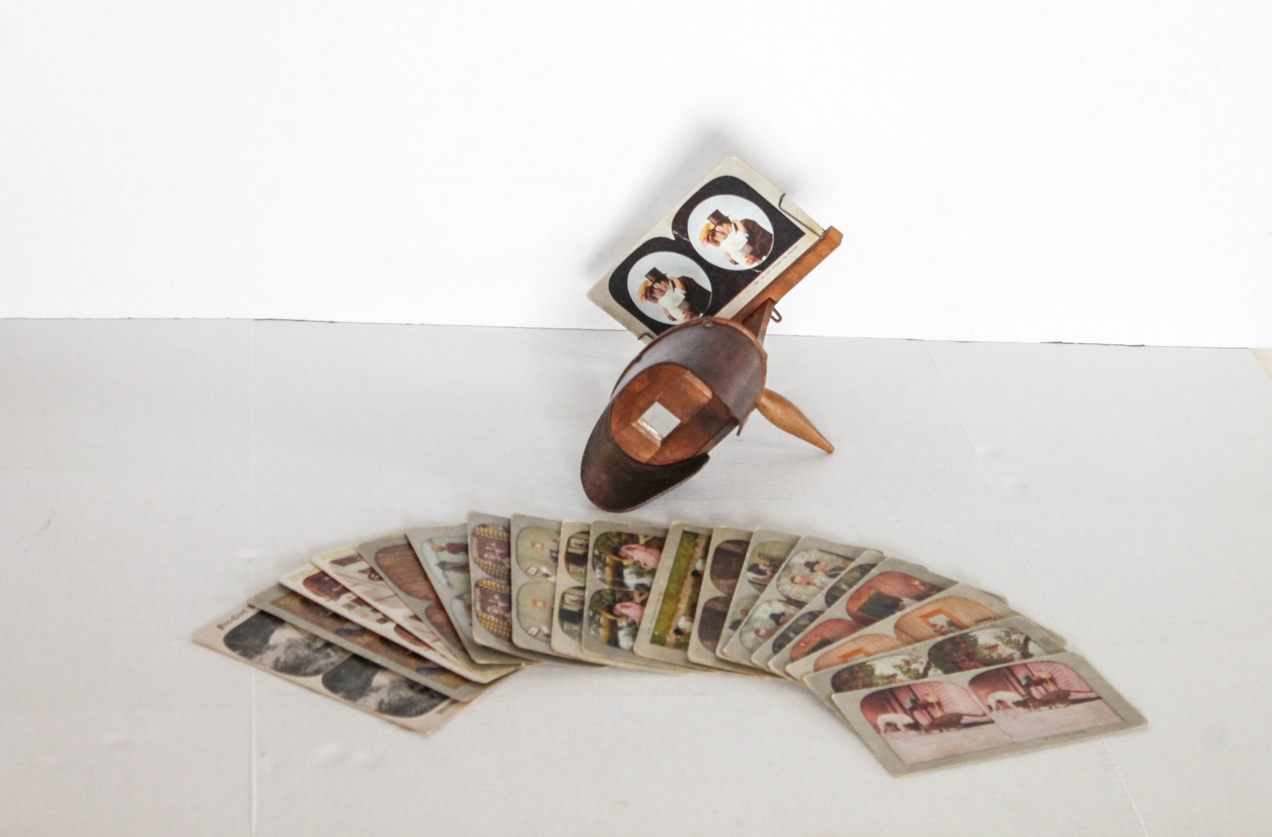 Vintage Holmes Stereoscope with Photo Cards