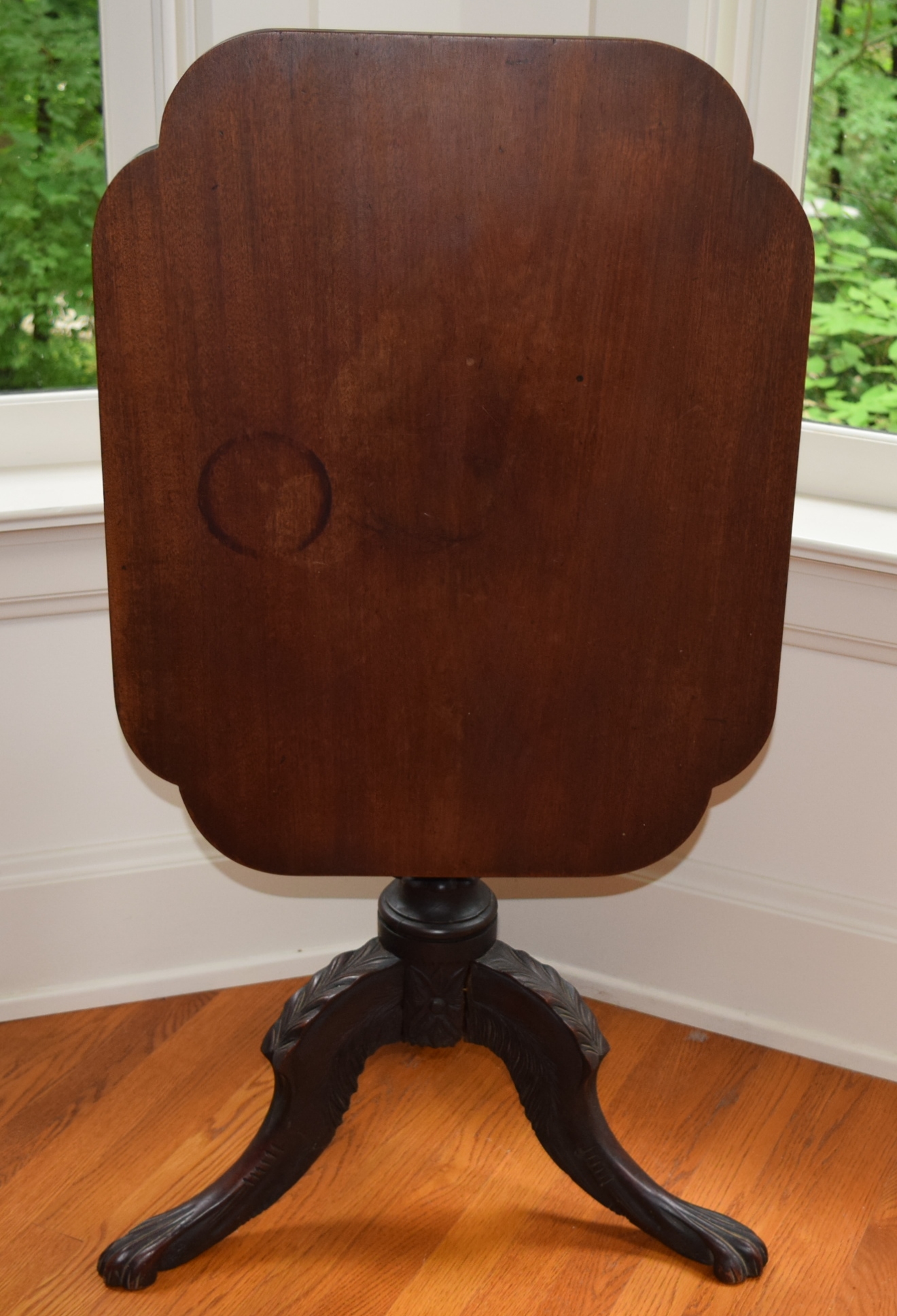 Three Legged Pedestal Tilt Top Table