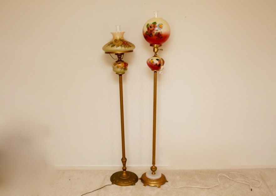 Pair of Vintage Hurricane Floor Lamps