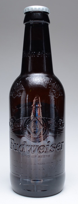 Eight Budweiser Beer Frog Tumblers and Large Beer Bottle