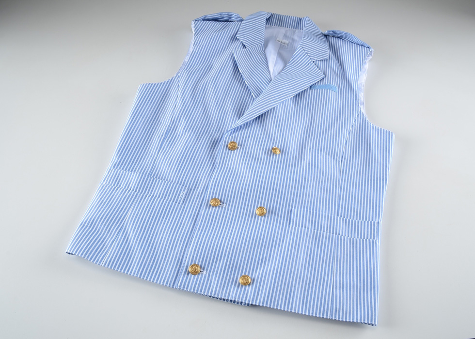 Authentic Blue Striped Disney Cast Member Hotel Services Vest