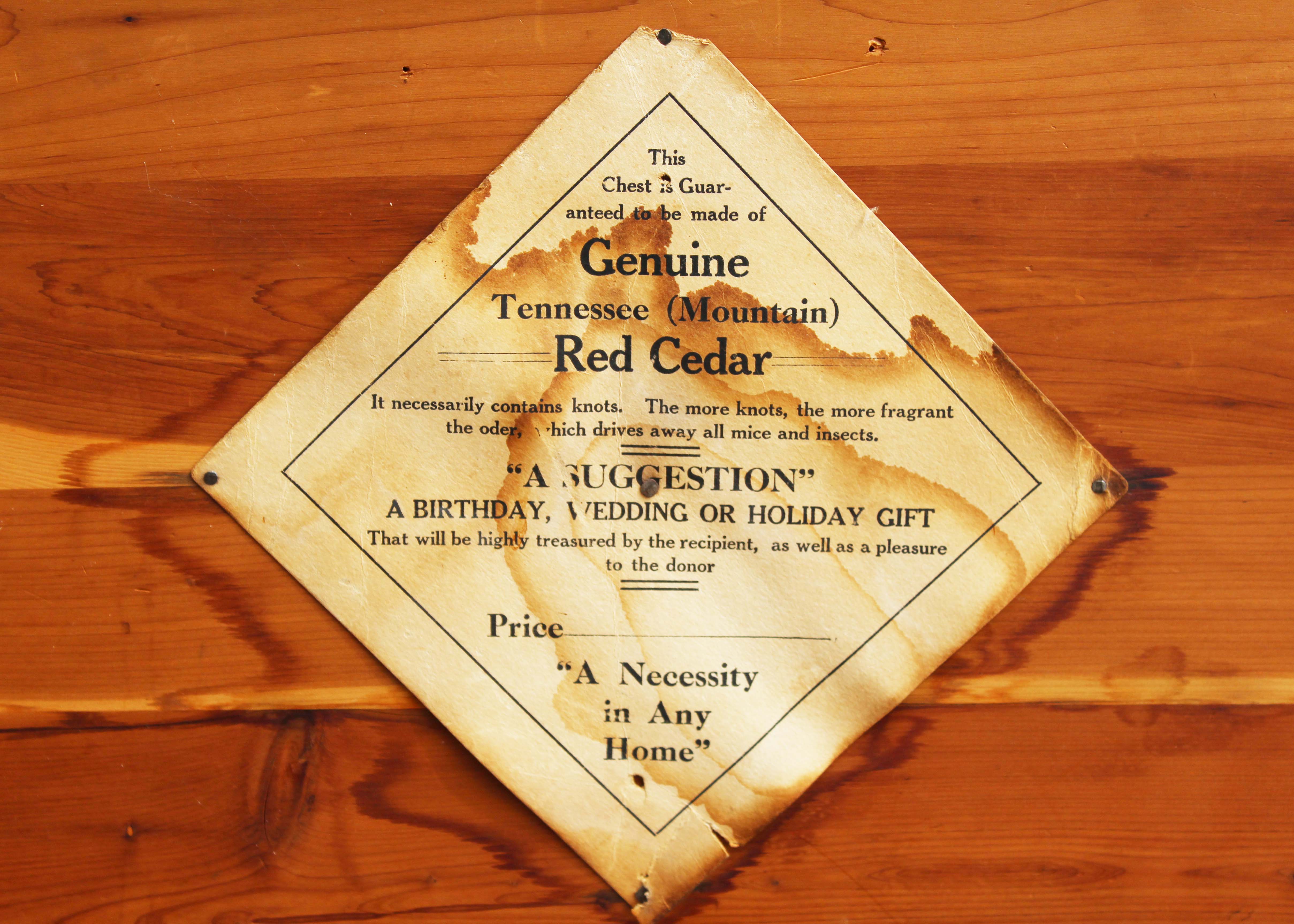 Vintage Tennessee Red Cedar Chest