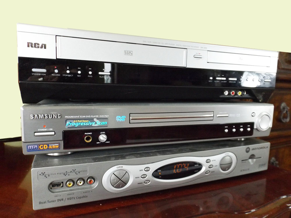 Group of DVD Players, TV and CD Collection
