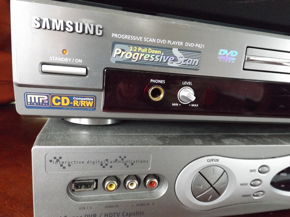 Group of DVD Players, TV and CD Collection