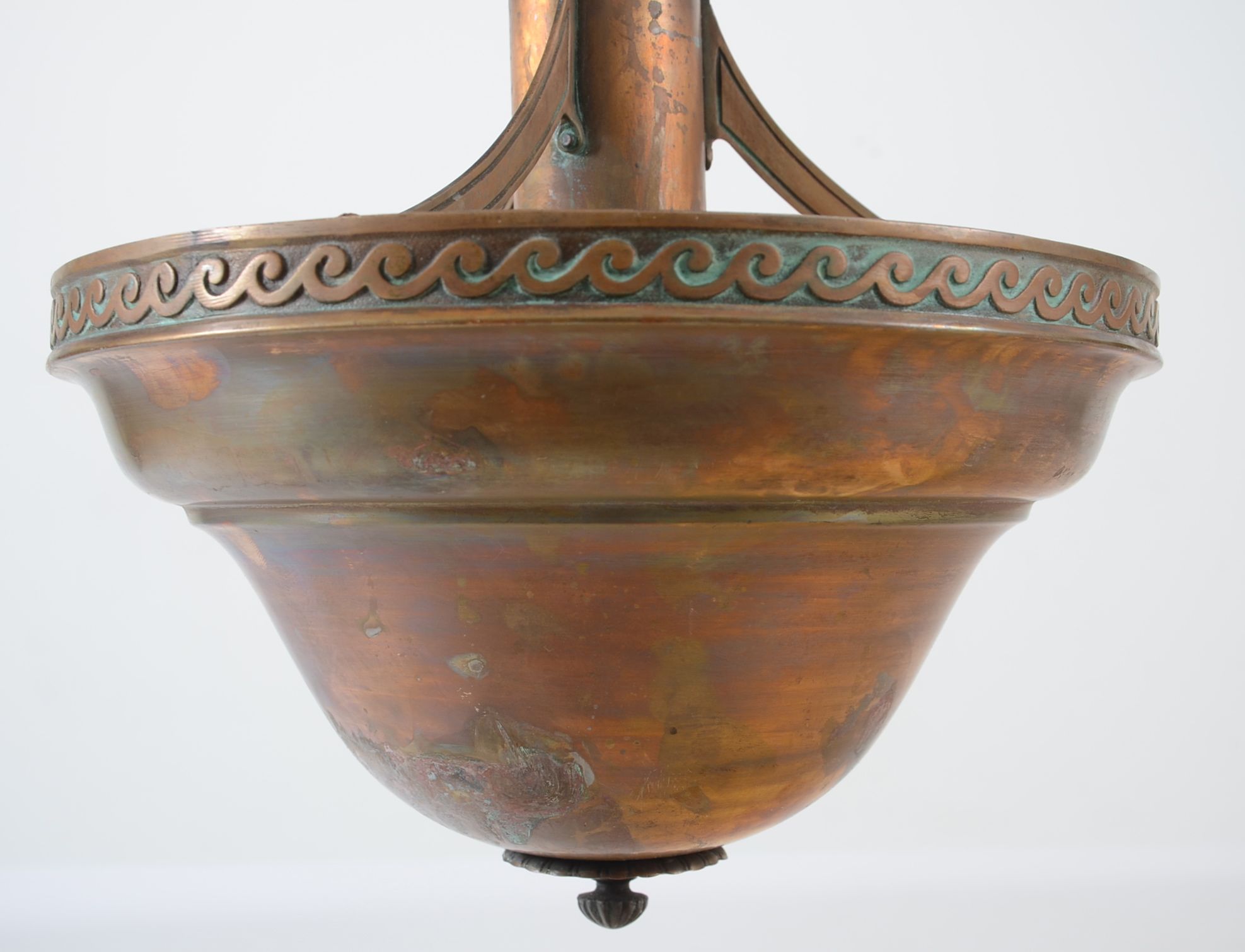 Circa 1920s Bronze Pendant Ceiling Light