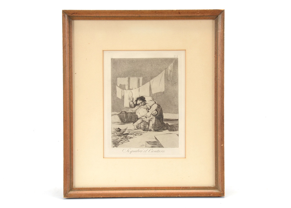Vintage Goya "Si Querbó el Cantaro" Reproduction Etching