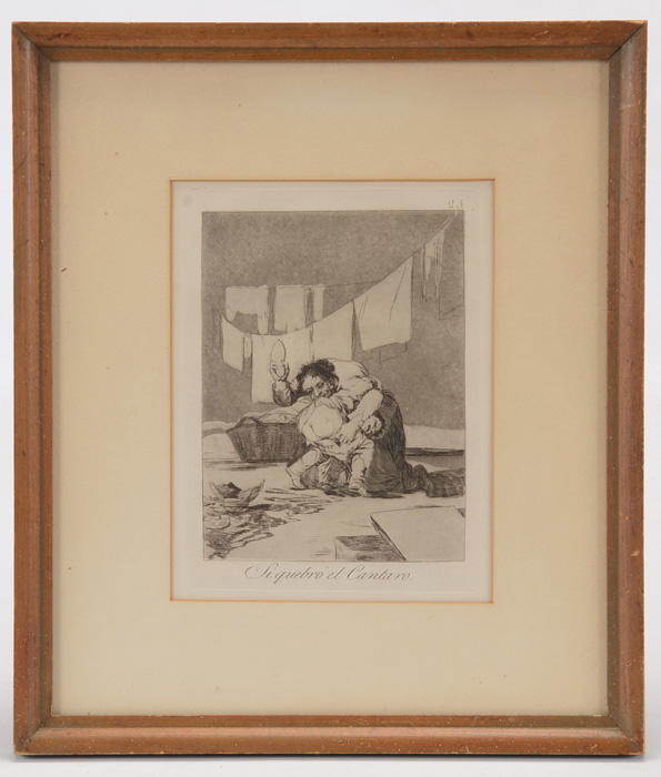 Vintage Goya "Si Querbó el Cantaro" Reproduction Etching