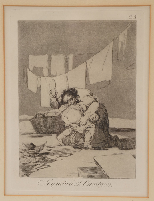 Vintage Goya "Si Querbó el Cantaro" Reproduction Etching