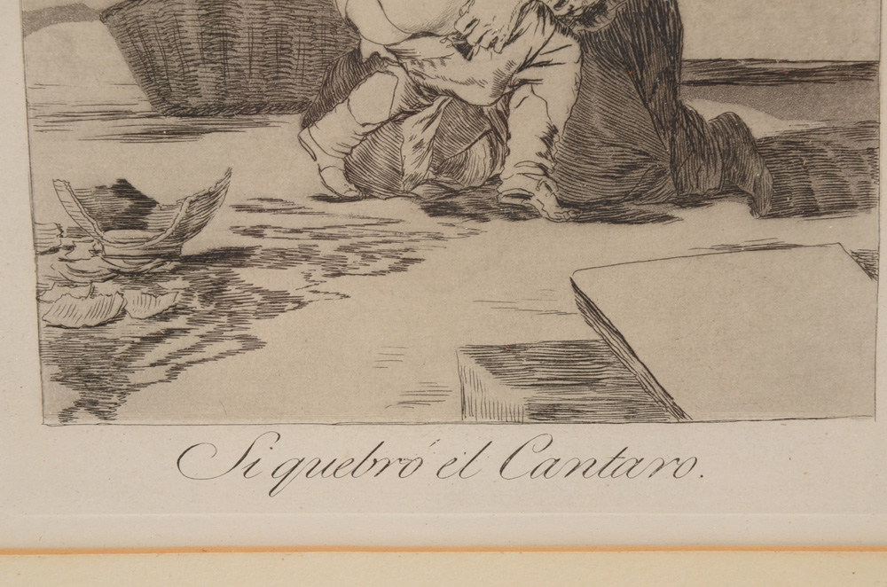 Vintage Goya "Si Querbó el Cantaro" Reproduction Etching