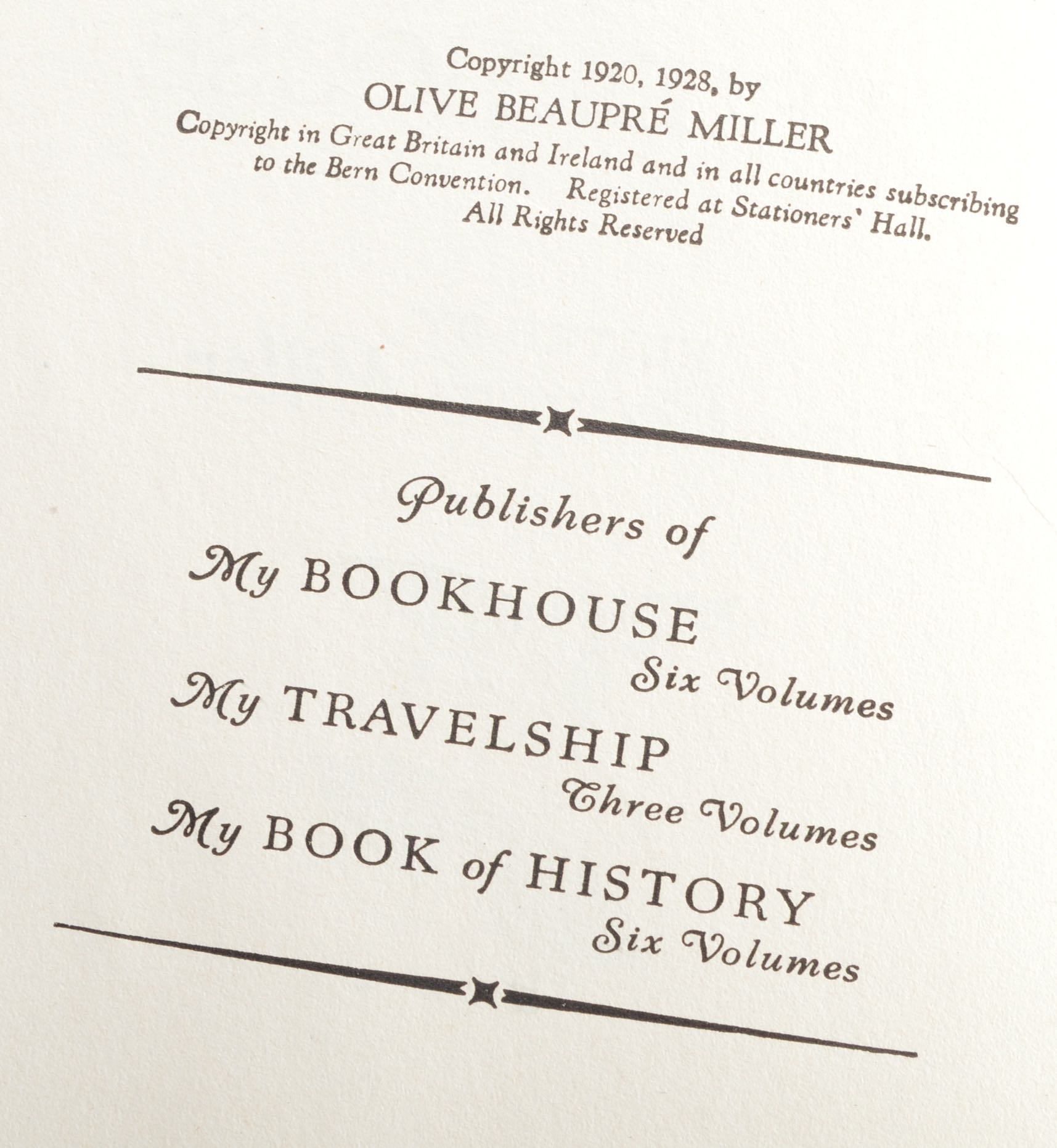 Circa 1920 "My Bookhouse" Collection Children's Books