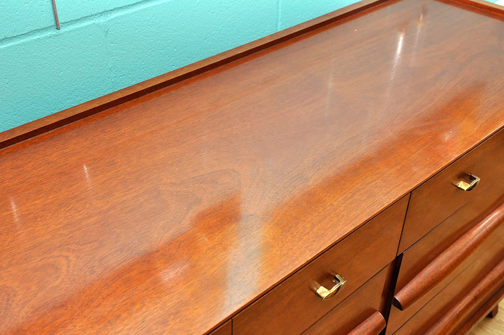 Mengel Louisville Mid Century Modern Low Dresser with Mirror