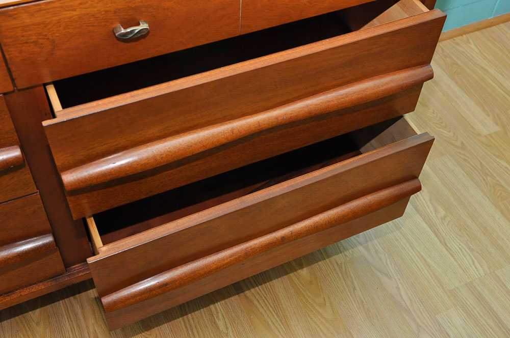 Mengel Louisville Mid Century Modern Low Dresser with Mirror