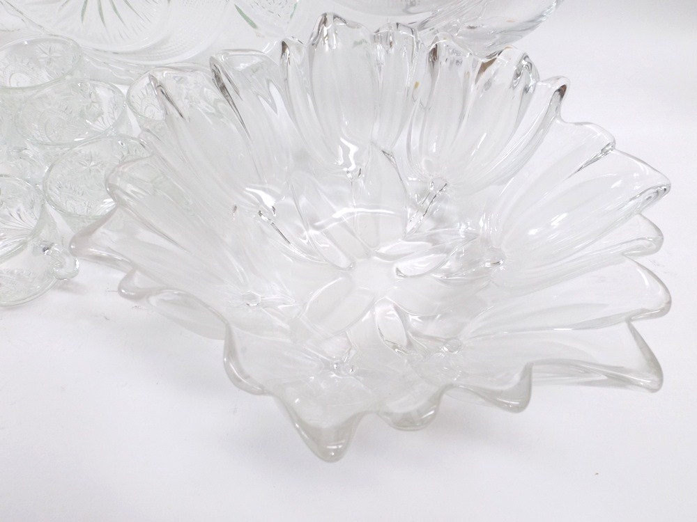 Pressed Glassware Group with Punch Bowl Set