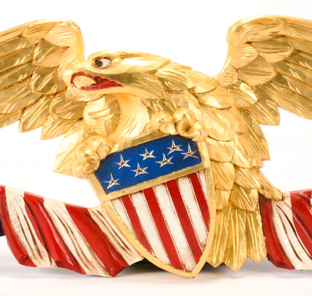 Hand-Carved Gilt American Eagle by Willard Shepard