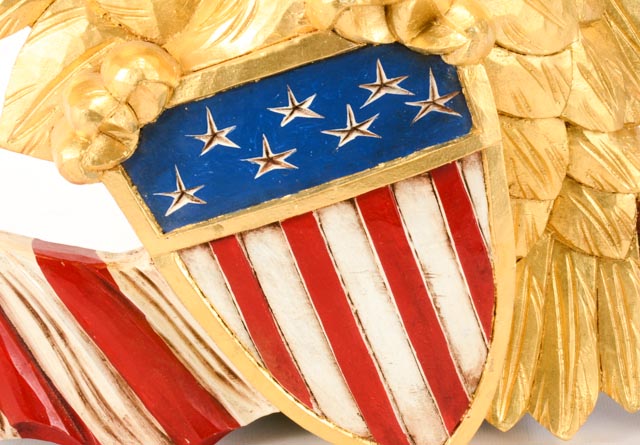 Hand-Carved Gilt American Eagle by Willard Shepard