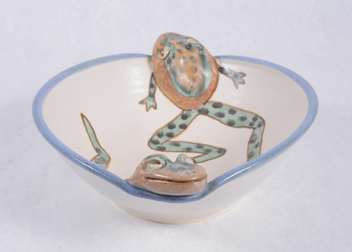 Handmade Pottery Frog Bowl