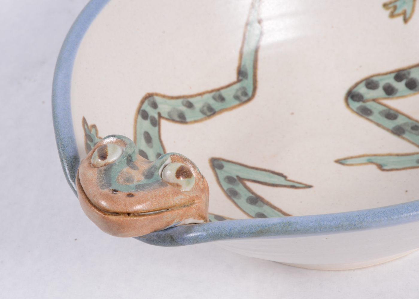 Handmade Pottery Frog Bowl