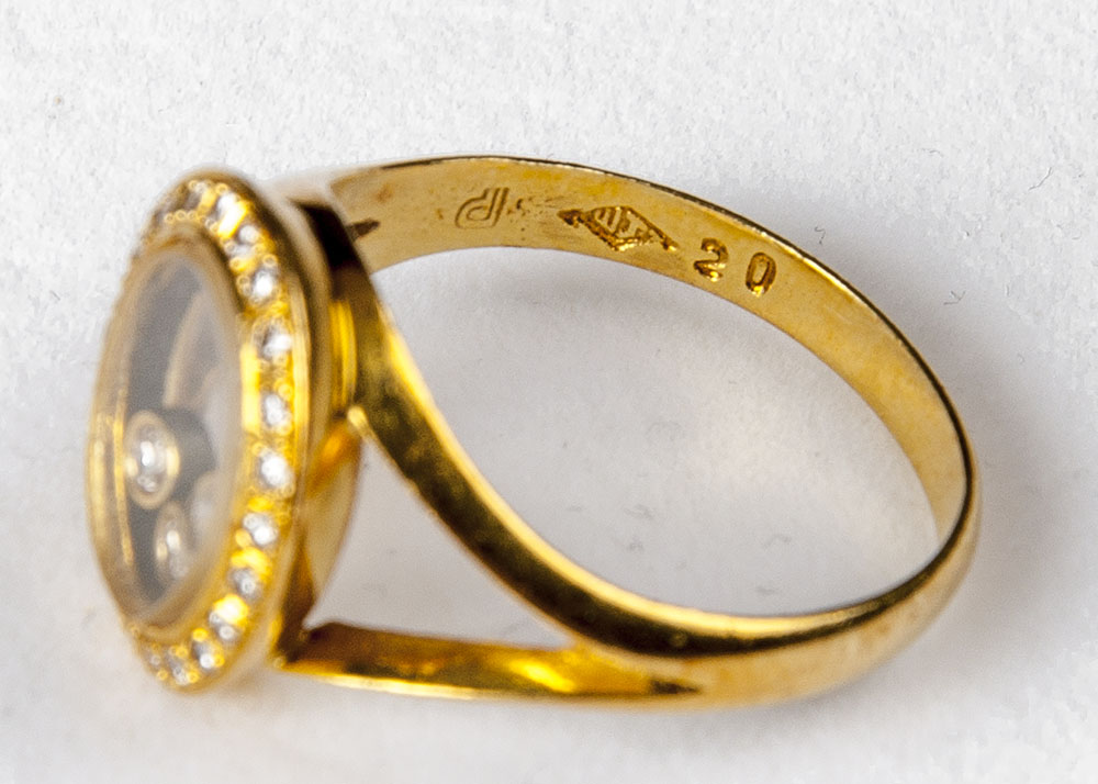 Gold Ring With Floating Diamonds