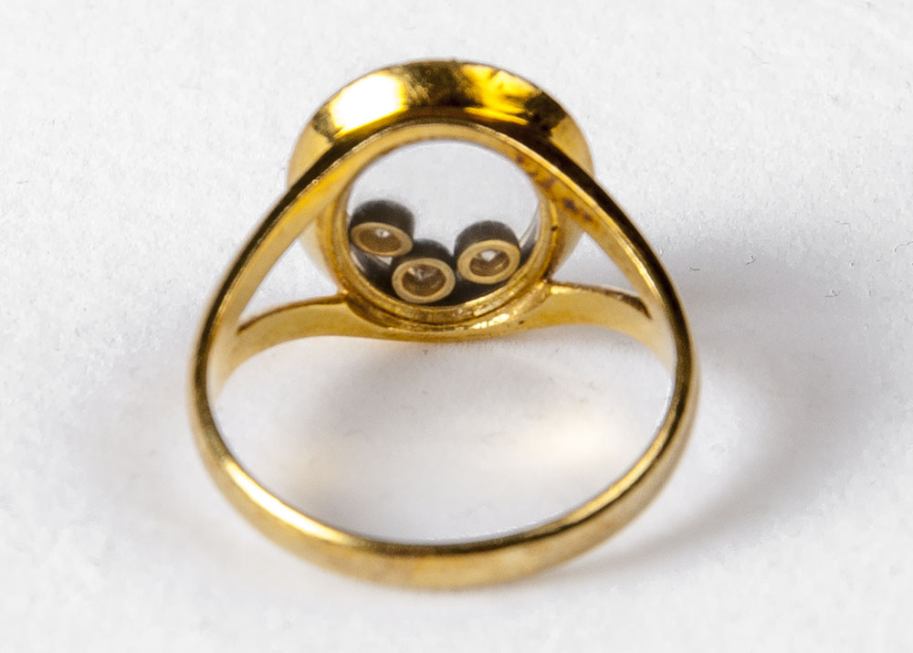 Gold Ring With Floating Diamonds