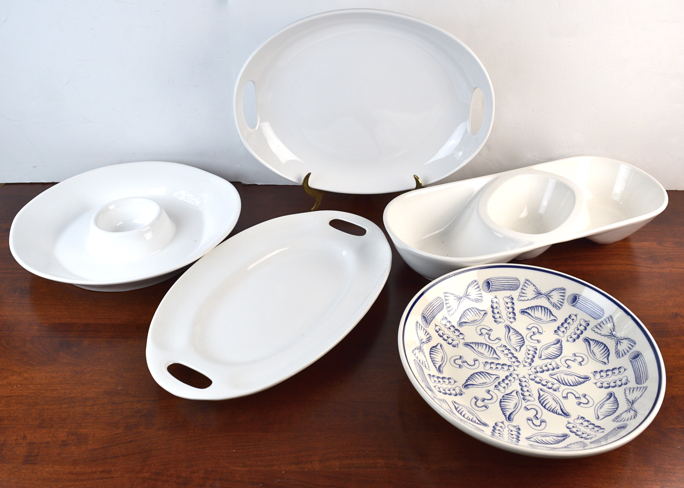 Assortment of White Ceramic Serving Dishes