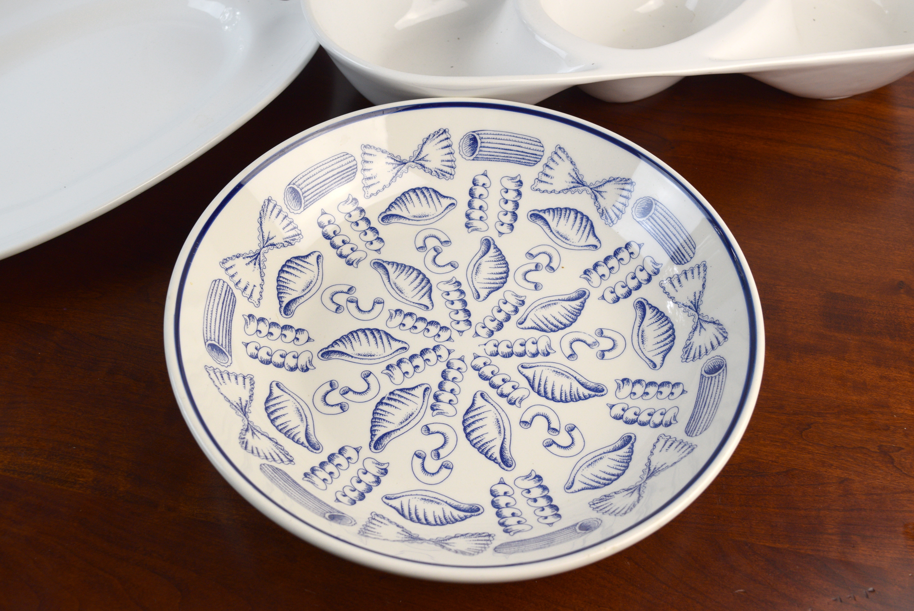 Assortment of White Ceramic Serving Dishes