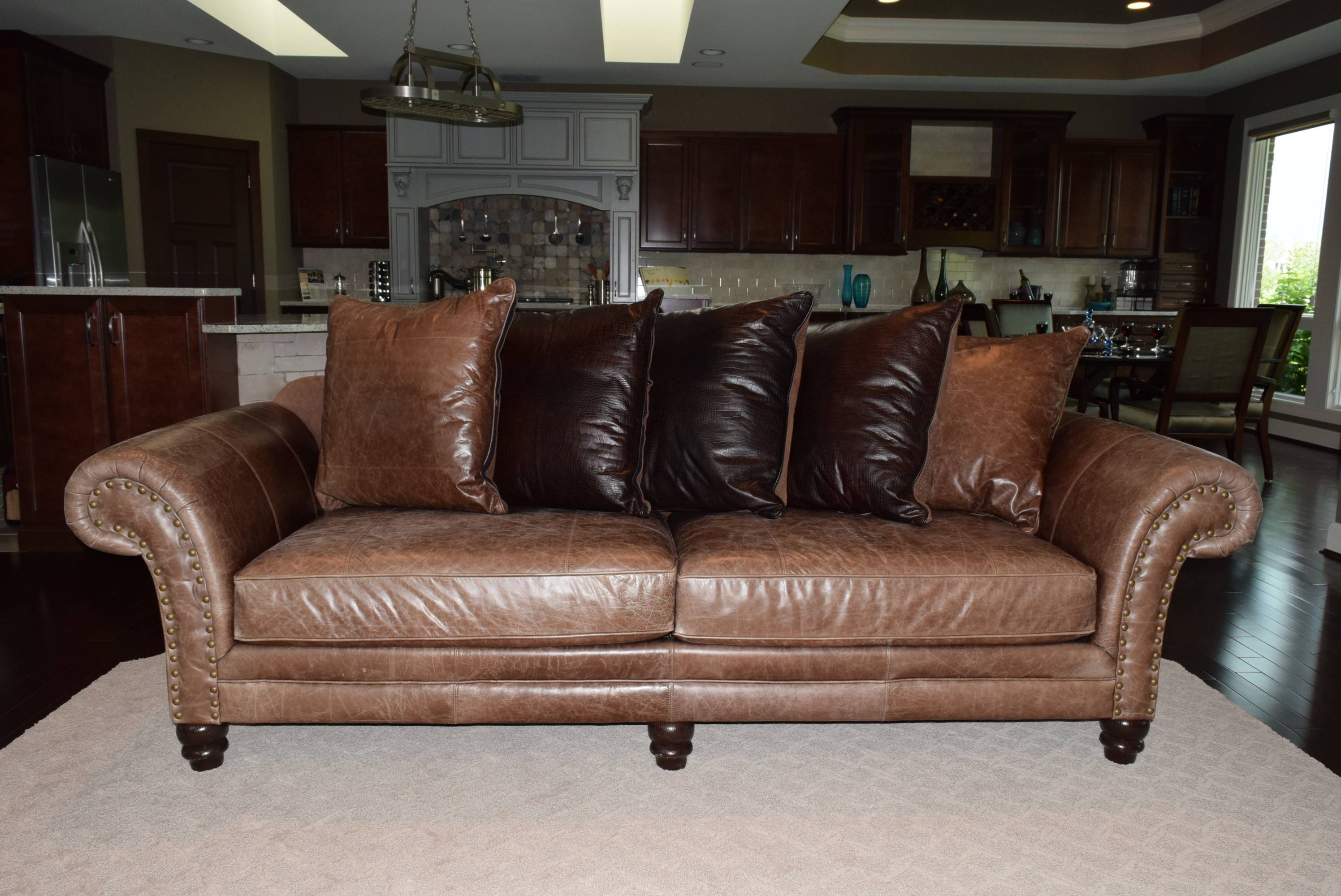 Bernhardt Distressed Leather Sofa