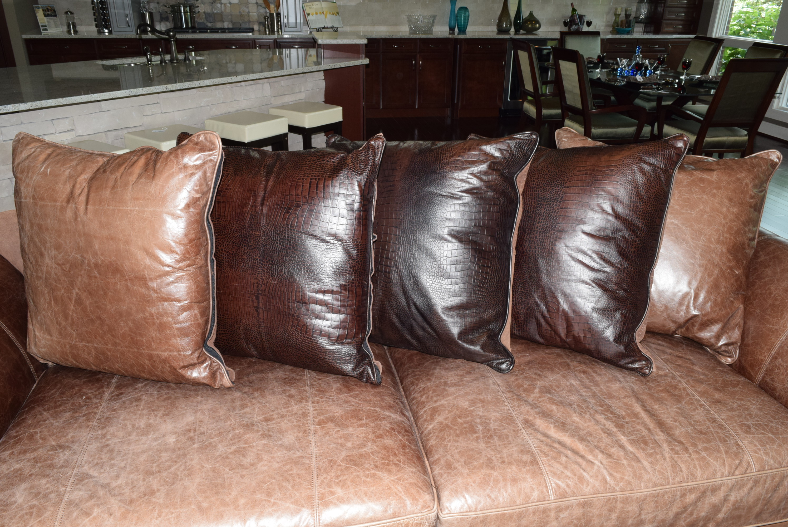 Bernhardt Distressed Leather Sofa