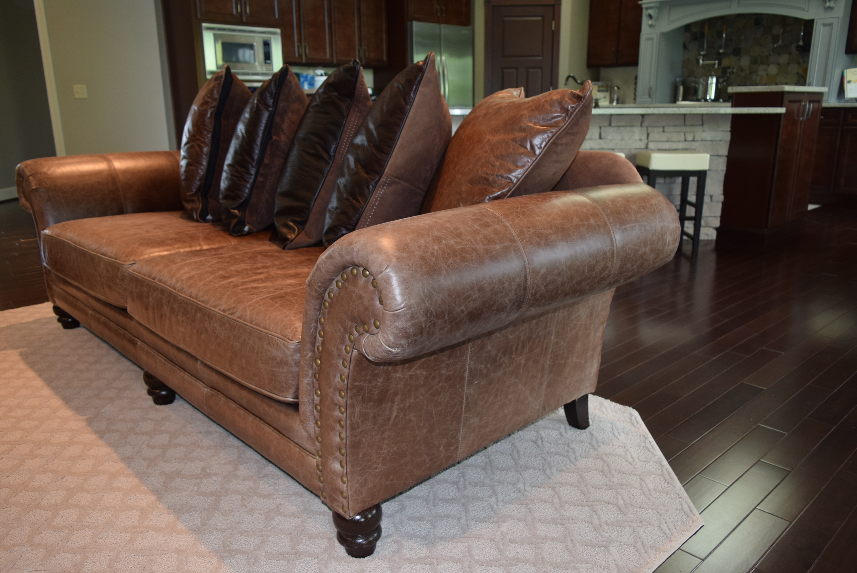 Bernhardt Distressed Leather Sofa