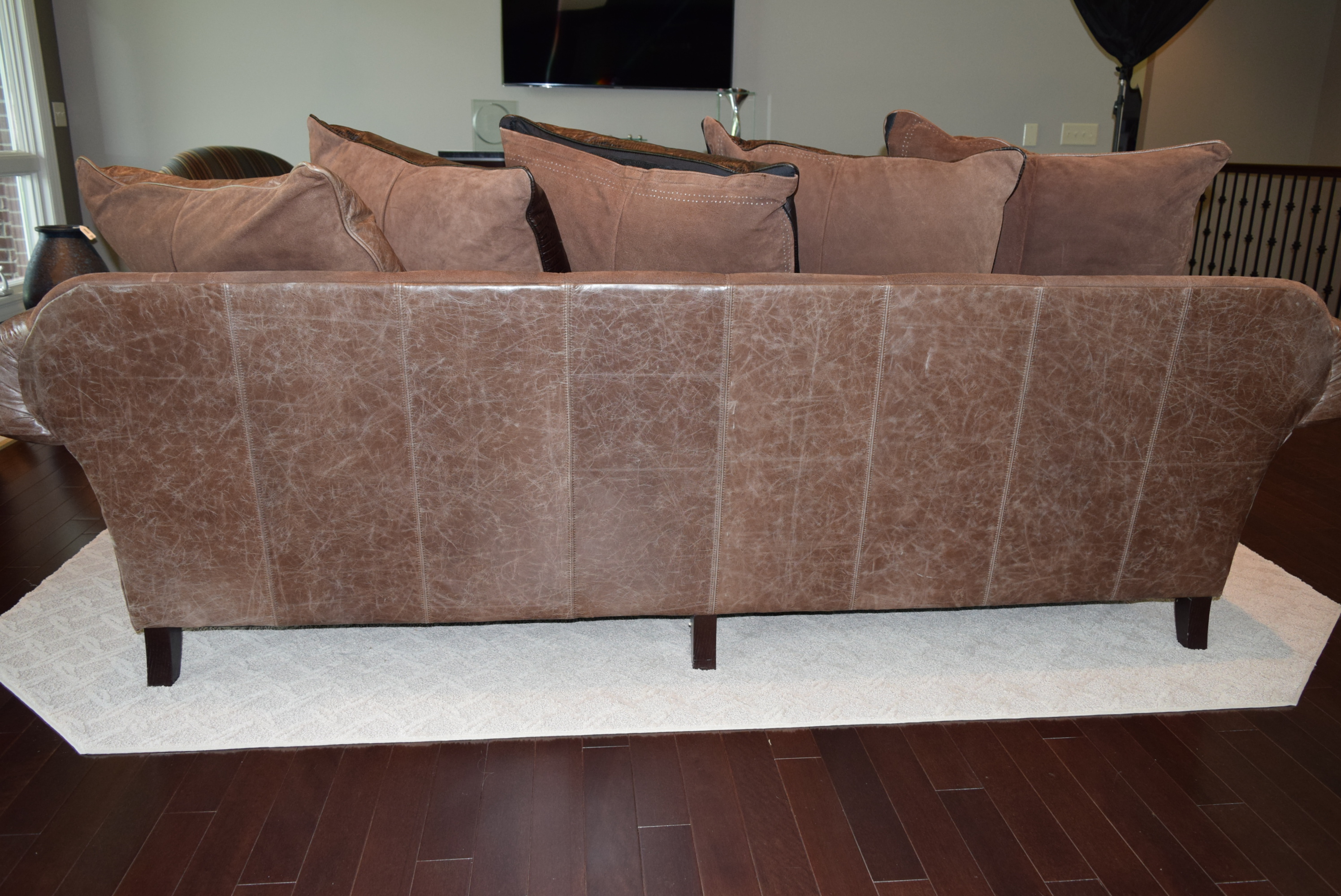 Bernhardt Distressed Leather Sofa