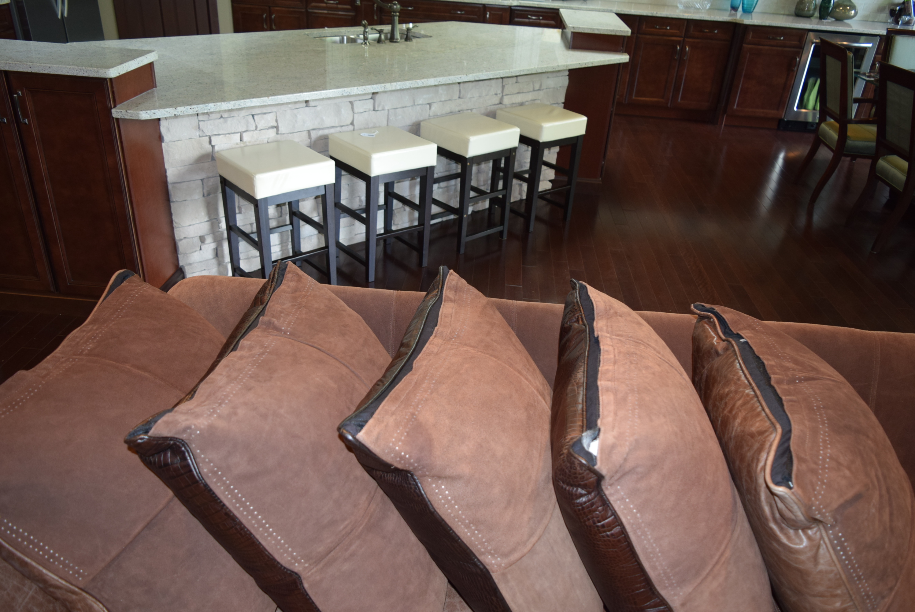 Bernhardt Distressed Leather Sofa