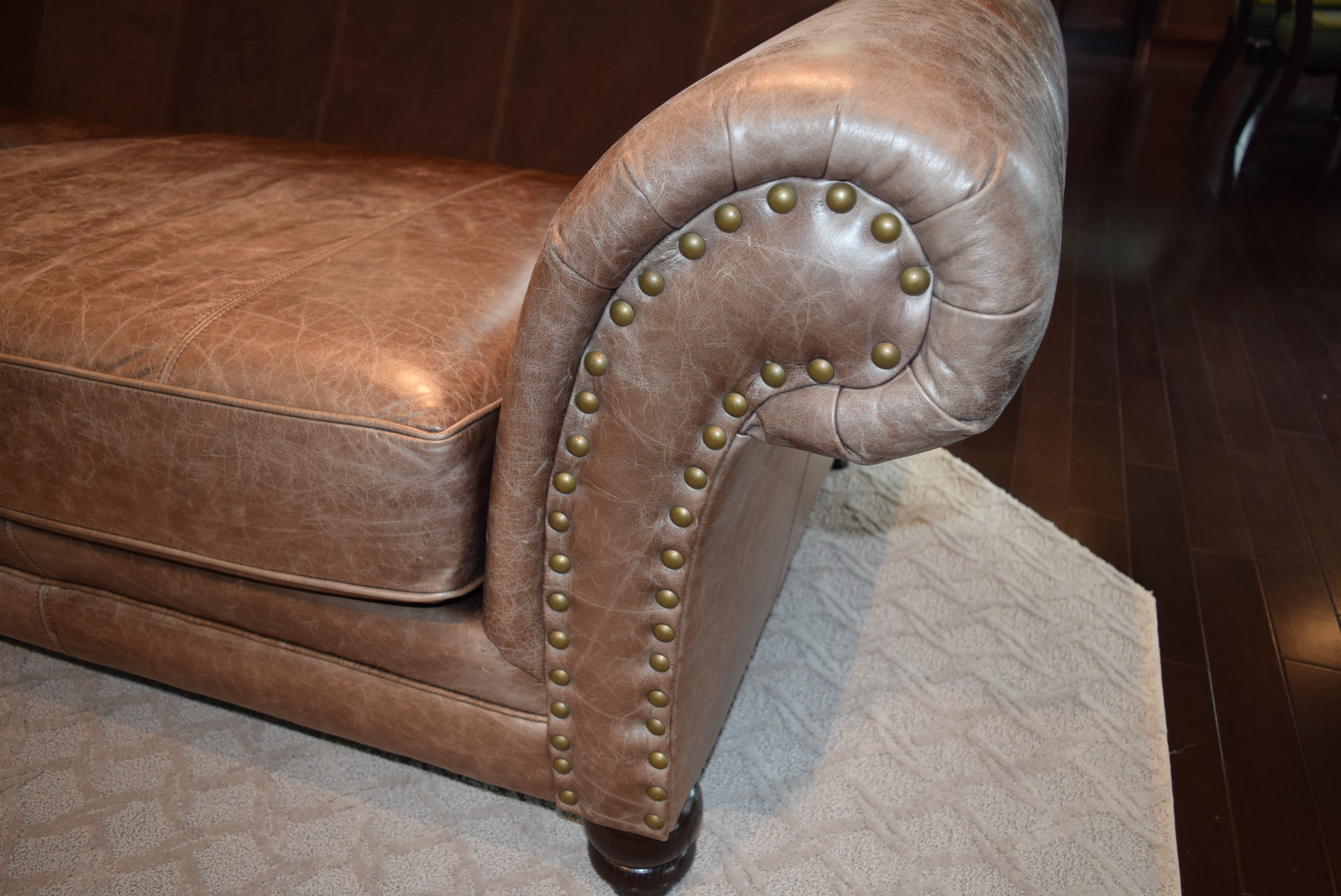 Bernhardt Distressed Leather Sofa