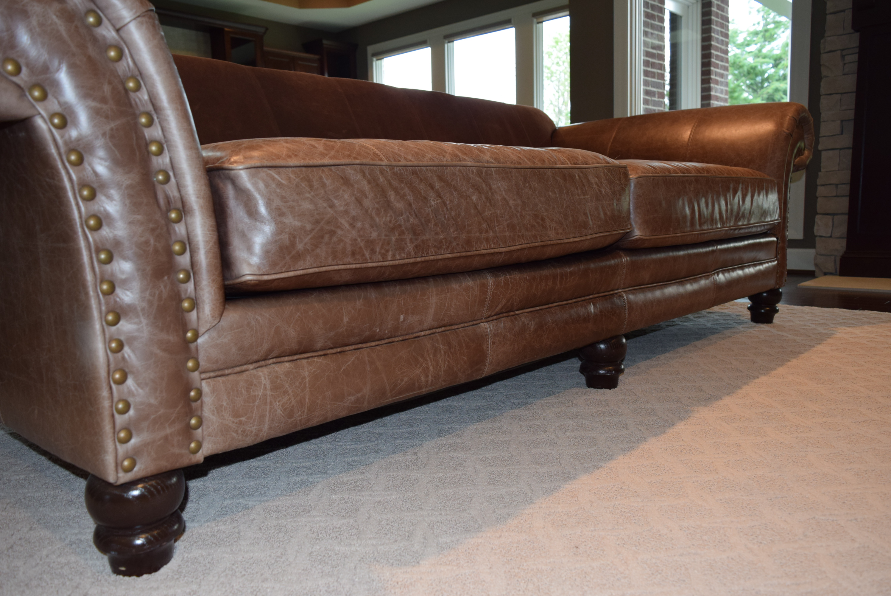 Bernhardt Distressed Leather Sofa
