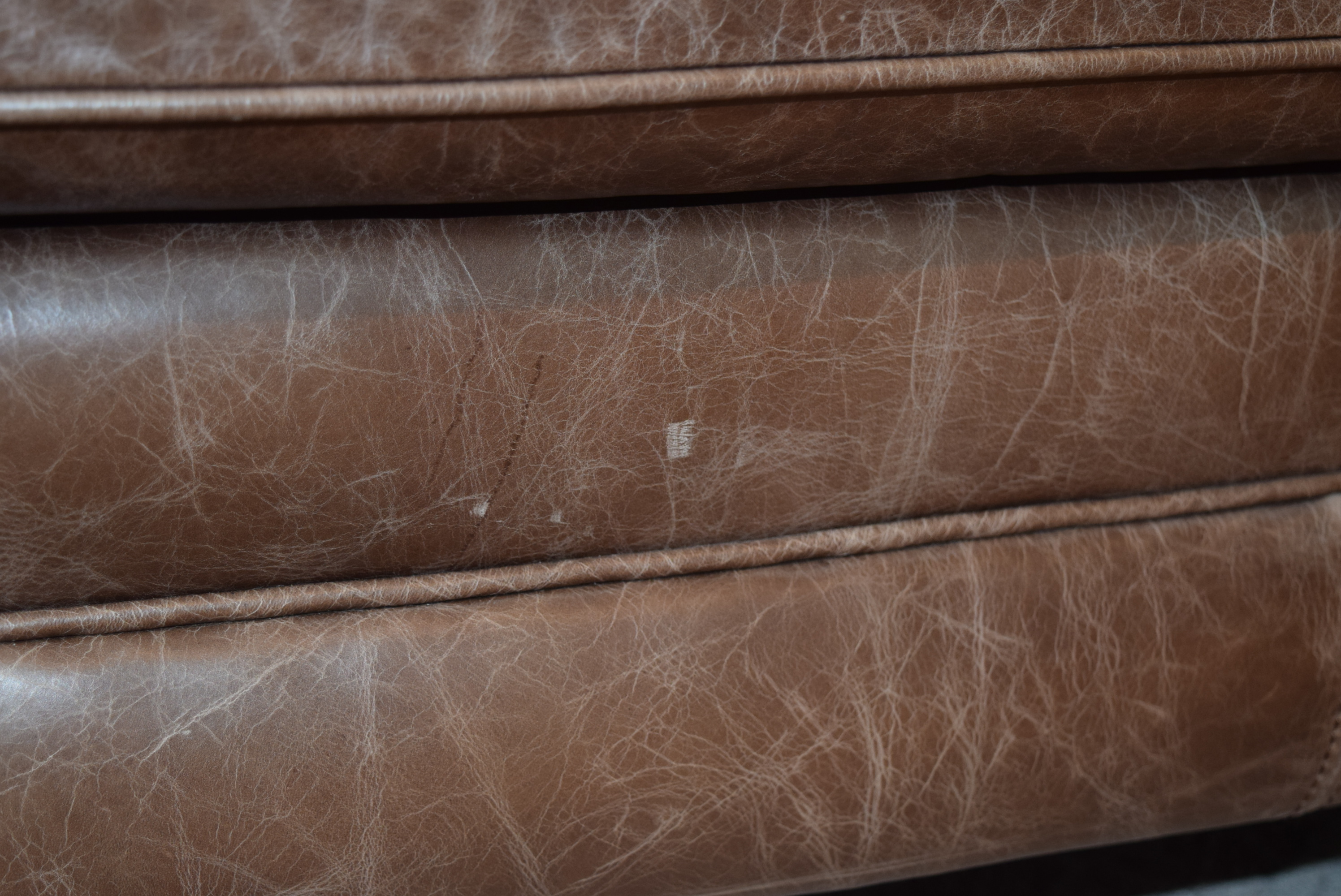 Bernhardt Distressed Leather Sofa