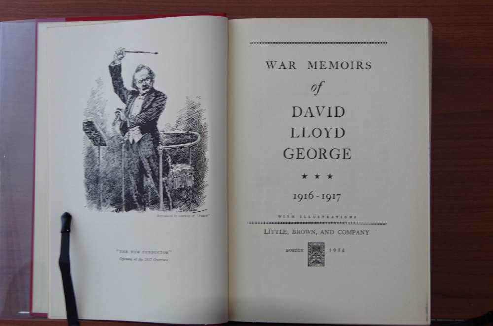 1933 "War Memoirs of David Lloyd George" Six Volumes
