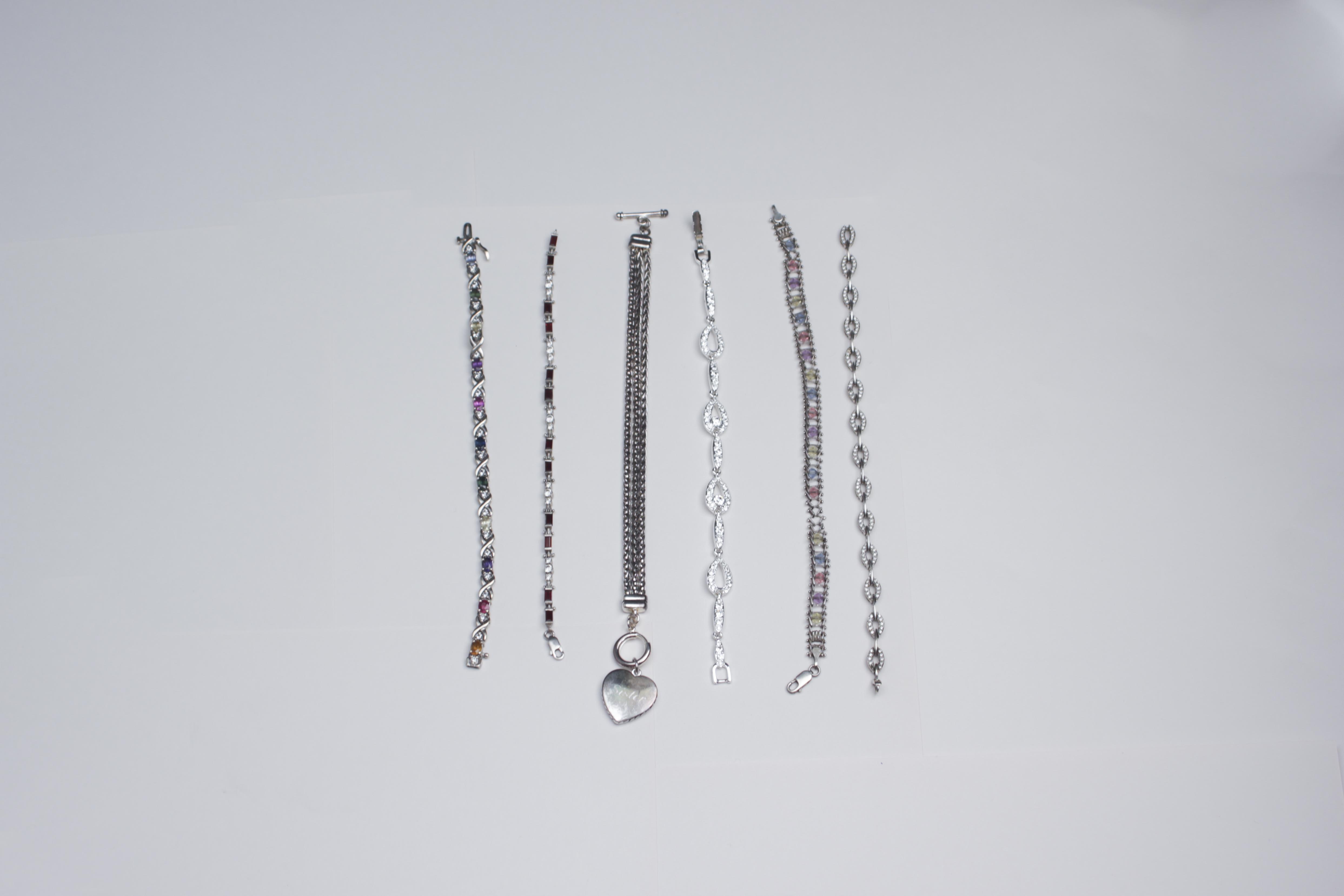 Assortment of Silver Tone Bracelets