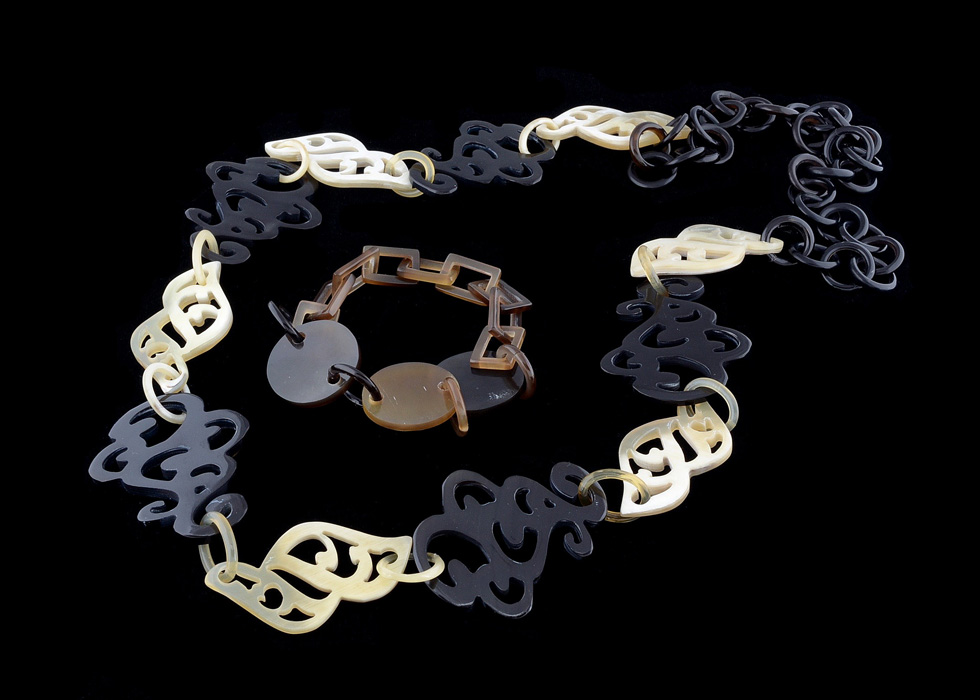 Buffalo Horn Necklace and Bracelet