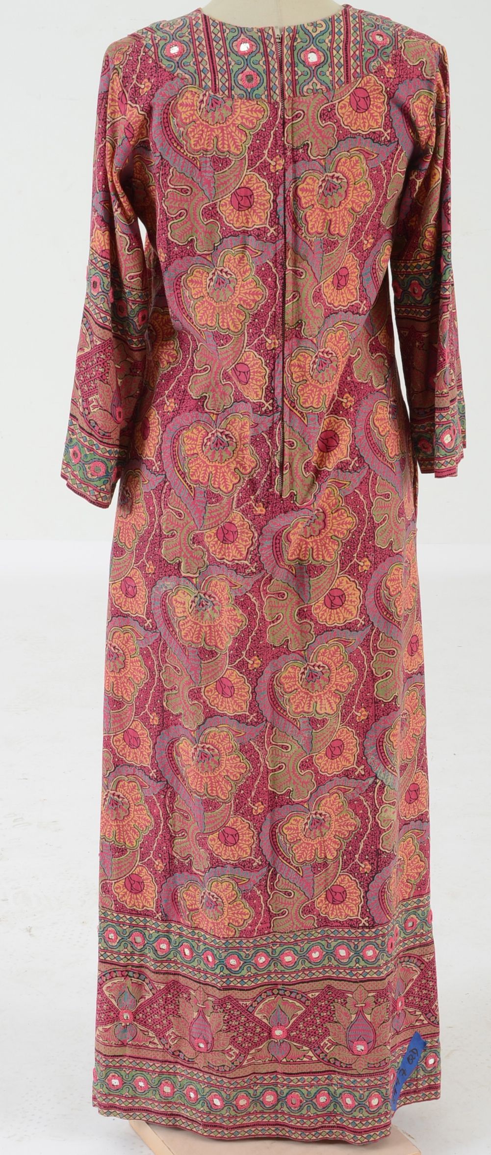 1970s Vintage Ramona Rull Pakistani 100% Cotton Kaftan Dress