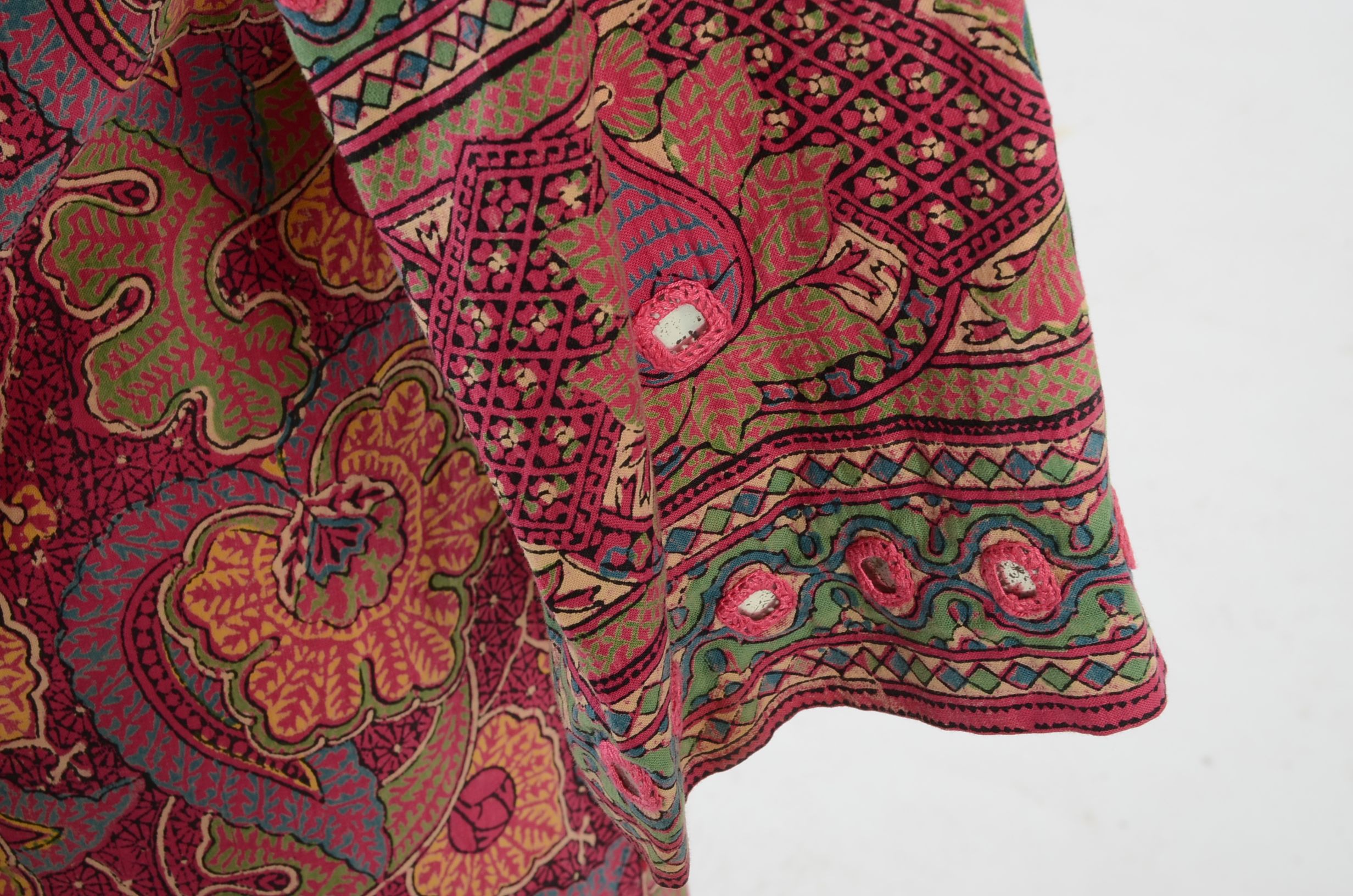 1970s Vintage Ramona Rull Pakistani 100% Cotton Kaftan Dress