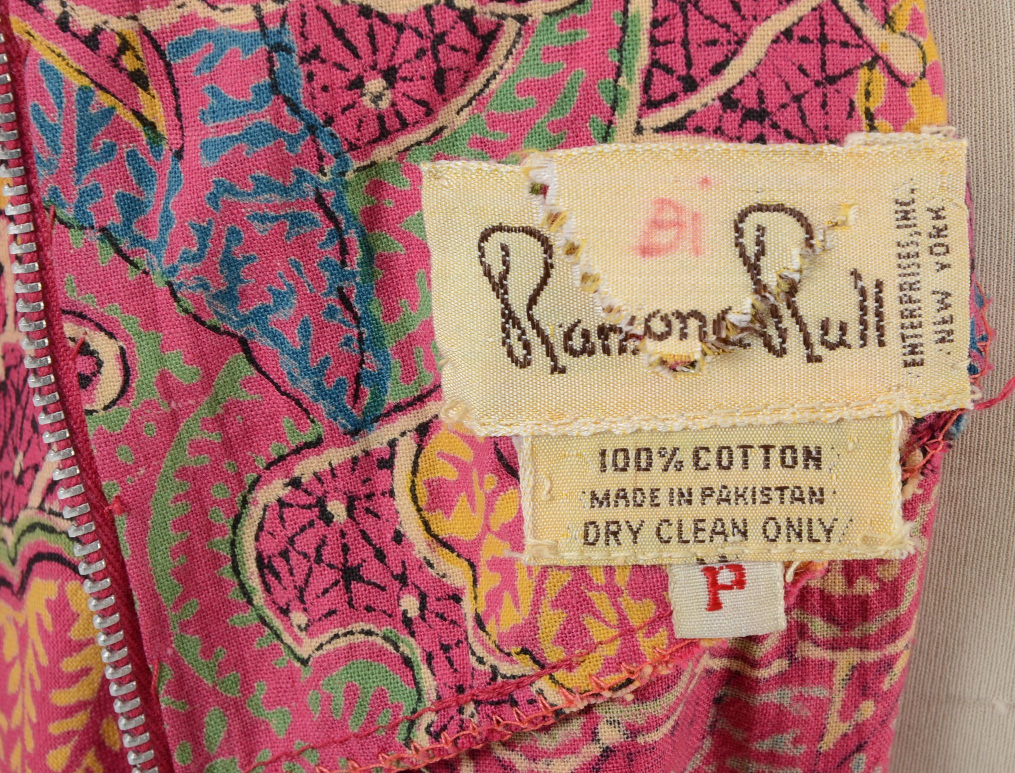 1970s Vintage Ramona Rull Pakistani 100% Cotton Kaftan Dress
