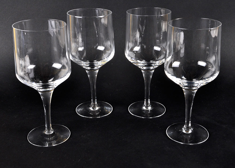 Set of Four Stemmed Wine Glasses