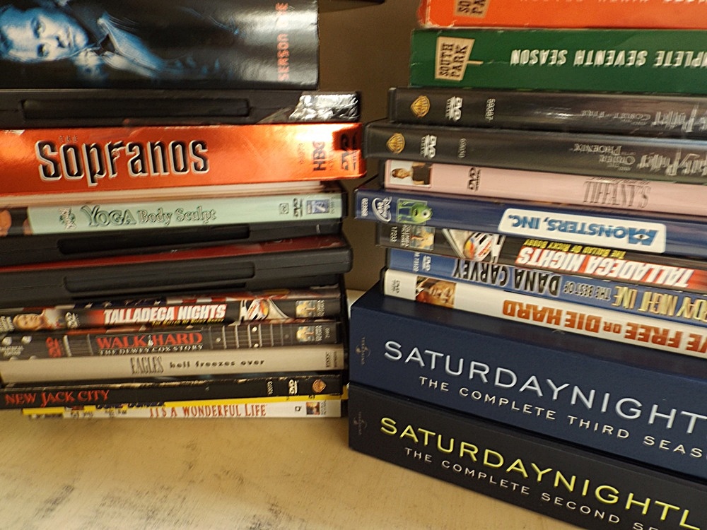 Group of DVD Players, TV and CD Collection