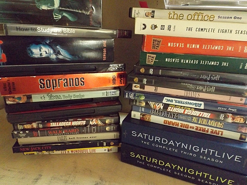 Group of DVD Players, TV and CD Collection